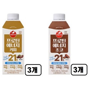 서울우유 프로틴 에너지 초코 + 커피, 240ml, 6개