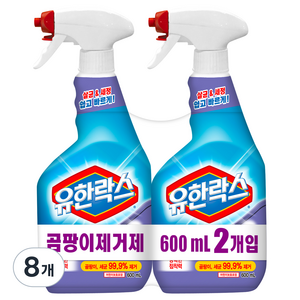 유한락스 곰팡이 제거제 스프레이형, 600ml, 16개