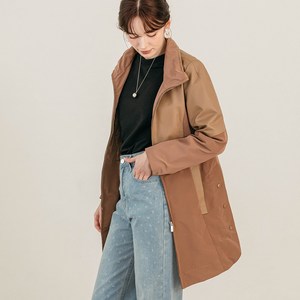 [양가죽] S~XL 4컬러 레더 배색 여성용 빅사이즈 봄 점퍼
