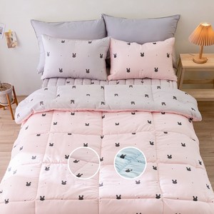 래빗도트 키즈 침구 어린이 사계절 먼지없는 차렵이불 풀세트, 블루