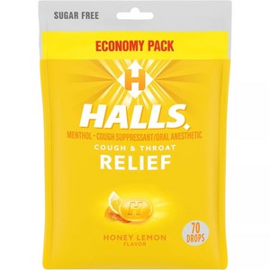 미국 호올스 슈가 프리 캔디 허니 레몬 70개입 X 3팩 Honey Lemon Halls Suga Fee Cough Dops 70ct X 3packs 토탈 210개입, 3개