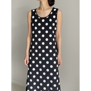 여름 루즈핏 오버핏 텐셀 민소매 반팔 유넥 빅사이즈 트임 롱 냉장고 도트 땡땡이 원피스 1234