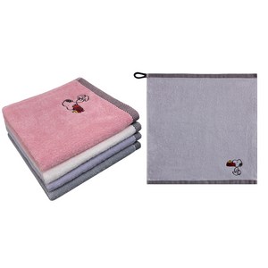 송월타월 스누피 블럭블랙 고리 핸드타월, 보라, 10개