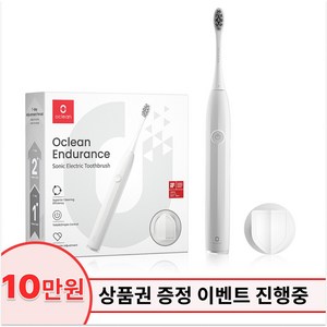 [한정특가15760원]오클린 Oclean 음파 전동칫솔 Enduance 무선 진동칫솔 IPX7방수 입문 가정용, 화이트, 화이트