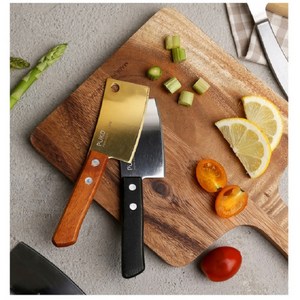 명세빈칼 미니도끼칼 미니 버터 브레드 나이프 중식도 캠핑용 식칼, 로즈골드, 1개