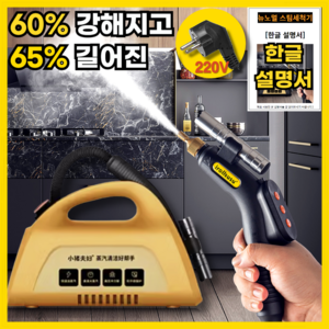 내써판다 뉴노멀 스팀 세척기 고압 세차기 청소기 5.5BAR 3000W, 옐로우