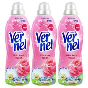 버넬 고농축 섬유유연제 와일드 로즈 본품, 900ml, 3개