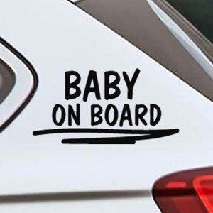 언더라인 BABY ON BOARD 아기가 타고있어요 스티커, 검정, 1개