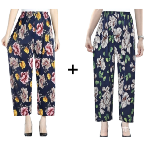 여성 여름 몸빼바지 고무줄 꽃무늬 항아리 촌캉스 바지 1+1