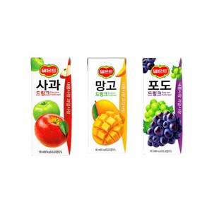 [안녕골목마켓] 델몬트 드링크 망고10+포도10+사과10, 190ml, 1세트