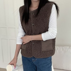 XL801 뽀글이 단추 조끼