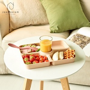 다이어트 식판 어린이집 성인 가정용 급식판 어른 아이 jeepsaram, 나눔식판트레이_그레이, 1개