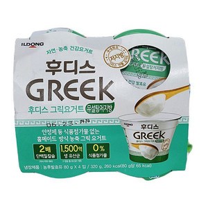 [일동]_후디스_그릭요거트_달지않은_저지방_80g_X_4개입, 80g, 4개