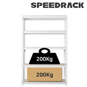 스피드랙 산업용 고하중 중량랙 2T 강철 프레임 앵글 선반 1000 x 300 x 1200(h) - 5단, 9T 합판