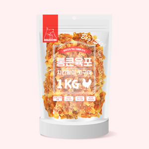 앙꼬미 통큰육포 치킨말이 고구마 1kg 대용량간식 애완동물용, 1개