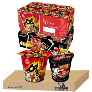 블루존 열라면 소컵라면 62g (6입) +불닭볶음면 소컵라면 70g (6입)