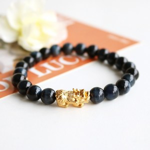 박씨상방 3A 컬러호안석 재물운 골드 비휴팔찌 8미리 원석 염주 패션 남성 여성