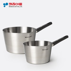 빨리끓는 인덕션 스텐 편수냄비 밀크팬 이유식냄비 2size, 레트로 누들팬 20cm, 1개