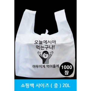 (맞춤팩) 포장 배달 비닐쇼핑백 디자인비닐봉투, 1000개, 20L