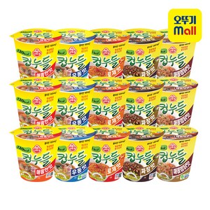 오뚜기 컵누들 5종 (매콤한맛 37.8g + 컵누들우동 38.1g + 매콤찜닭맛 45.5g + 로제맛 49.8g + 짜장맛 40.5g 각 3개씩), 1세트