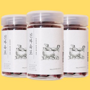 강아지칭찬간식 생고기 70% 진짜육포 트릿, 호주산 양고기, 180g, 3개