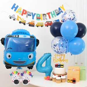타요풍선 생일파티세트 숫자풍선, 4