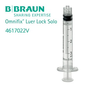 비브라운 B.Braun 루어락주사기 무침 3ml(3cc) 100개입 4617022V, 1개