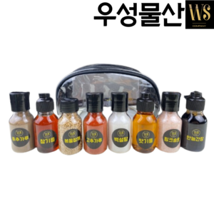 캠핑 양념 통 세트 플라스틱 조미료 소스통 캠핑용조미료세트, A세트(각60g)양념8종, 1세트, 60ml