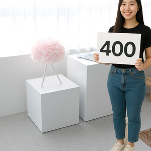 [고하중] 전시다이 인테리어소품 촬영소품 화이트사각400 스툴, 화이트전시다이 400*400*400