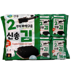 신송 2번씩 바싹 구운 도시락김 (16봉), 4g, 1개