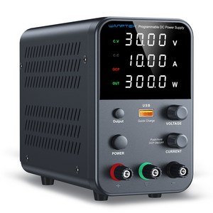 WANPTEK 직류 전원 공급 장치 30V 10A 인코더 조절 기능이 있는 실험실용 조절식 전원 공급 장치 고정밀 4자리 LED 디스플레이, 30V/10A