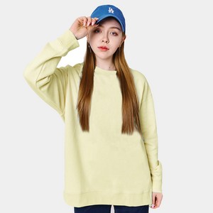 이그잼플 여성 겨울 기모 옆트임 무지 오버핏 맨투맨