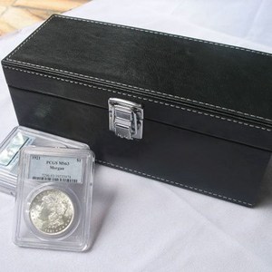 코인보관함 20pcs 동전 슬래브 보관 상자 케이스 홀더 pcgs ngc 용 블랙 pu 가죽, 20개