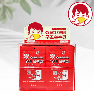 [태양] 화재대비용 캐릭터 구조손수건 축광 아크릴케이스 오픈형 보관함 30매용 (손수건30매+보관함), 구조손수건30매+캐릭터아크릴케이스30매입, 1세트