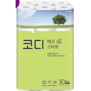 코디 3겹 에코 스마트 롤화장지 22m, 30롤, 1개