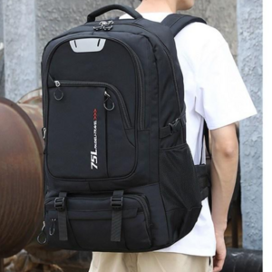 대용량 백팩 75L 빅사이즈 15.6인치 노트북 가방 여행 출장 등산가방 방수재질, 블랙