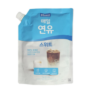 매일유업 매일연유 스위트 파우치 1kg 가당연유 빙수 커피 돌체라떼 베이커리 아이스크림, 4개