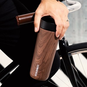 [360도원터치] 콕시클 커뮤터 텀블러 세라믹 보온 보냉 진공 tumble, 1개, 500ml, 월넛우드