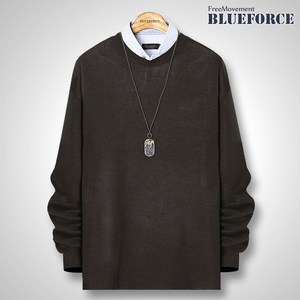 블루포스 남녀공용 니트 비벤지 티셔츠 루즈핏 무지 라운드 니트티 커플룩 단체복