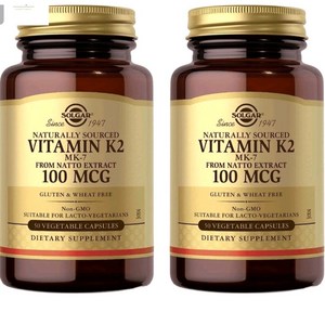 솔가 내츄럴 비타민 K2 Solga Natual Vitamin K2 (MK-7) 100 mcg 50 베지캡슐 2 팩, 50정, 2개