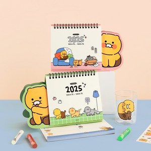 [춘식이 오디너리 2025 베이직 탁상 캘린더] 음력달력 2025년달력 디데이달력 인테리어달력 스케줄달력 2025년캘린더 탁상달력 1년달력 25년달력 디데이달력 2025달력캘린더, 1개, 핑크