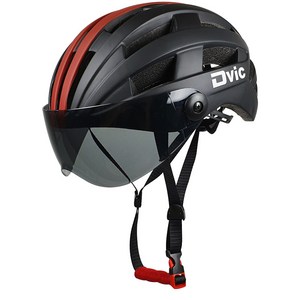 디빅 쉴드2 고글일체형 헬멧 자전거 싸이클 바이저, 블랙다크레드