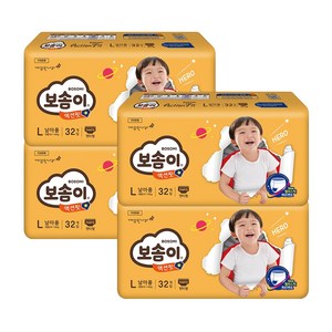 보솜이 액션핏 팬티형 기저귀 남아용 대형(10~14kg), 128개입
