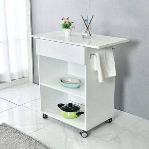 앰버 이동식 주방 오픈 수납장 미니 아일랜드홈바 조리대 원롬 보조 테이블, 진그레이