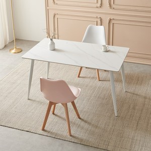 라로퍼니처 에버 1200 1400 포세린 통 세라믹 4인 식탁 세트, 1200 화이트, 화이트 의자1+스카이블루 의자1