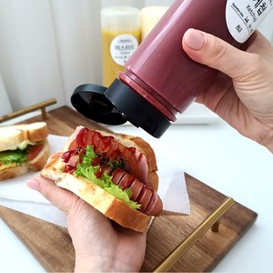 리빙패밀리 실리콘 거꾸로 소스통 800ml + 노즐 5mm 세트, 5세트