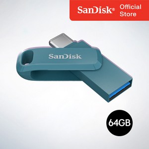 샌디스크코리아 공식인증정품 USB 메모리 Ultra Dual Go 울트라 듀얼 고 Type-C OTG USB 3.1 SDDDC3 64GB 나바지오블루, 1개