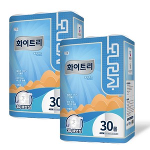 모나리자 화이트리 블랑에코 롤화장지 3겹데코 30롤 x 2팩 화장지 롤휴지 두루마리, 모나리자 화이트리 블랑 에코 3, 2개, 30개입