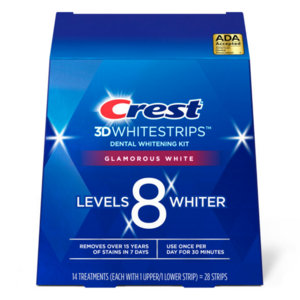 크레스트 3D 화이트 스트립스 치아미백 Crest 3D Whitestrips Glamorous White 1개 14팩 28스트립, 36g