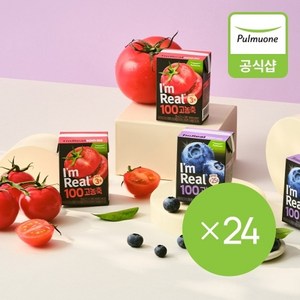 풀무원 [풀무원]아임리얼 100 고농축 블루베리12개+토마토12개 (120mlX6EA 24입), 24개